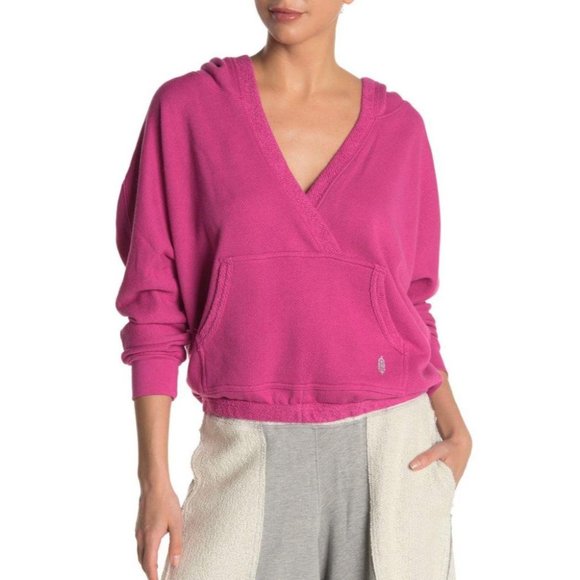 Free People Reyes Surplice Hoodie Pink XS - Picture 5 of 10
